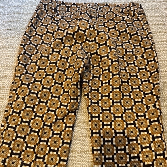 Tory Burch Brown Gold and Black Patterned Geometric Pants | Size 6 - Picture 5 of 5